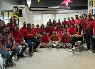 Radiant in Red: Navratri Dress Code Extravaganza at Seagull Advertising