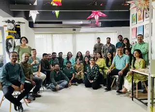 Elegant in Green: Celebrating Navratri Colors at Seagull Advertising